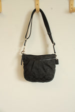 Coach Black Jacquard Signature Logo Adjustable Crossbody Bag