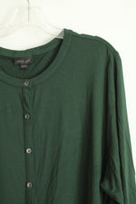 J. Jill Wearever Collection Dark Green Button-Up Dress | 3X