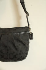 Coach Black Jacquard Signature Logo Adjustable Crossbody Bag