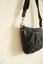 Coach Black Jacquard Signature Logo Adjustable Crossbody Bag