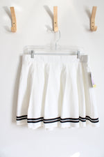 NEW Wild Fable White Pleated Black Striped Mini Skirt | XL