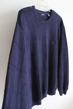 Izod Navy Blue Windowpane Knit Sweater | XL