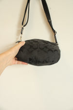 Coach Black Jacquard Signature Logo Adjustable Crossbody Bag