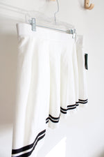 NEW Wild Fable White Pleated Black Striped Mini Skirt | XL