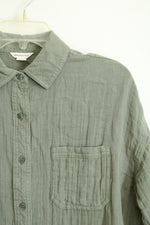 Aeropostale Sage Green Double-Gauze Button-Up Shirt | S