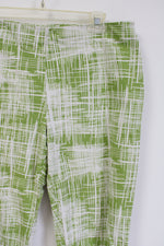 Talbots Green White Stretch Capri Pant | 14 Petite