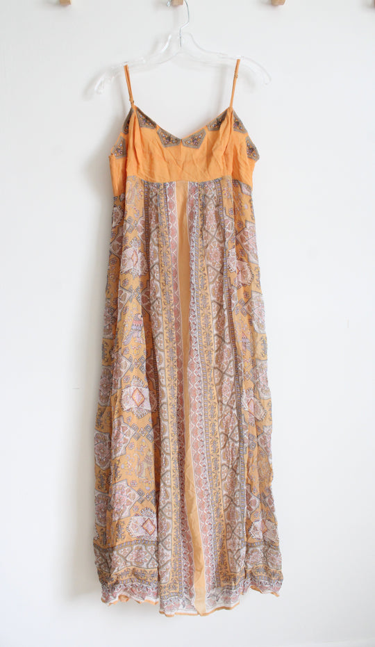 NEW Anthropologie Calida Orange Maxi Dress | 14P