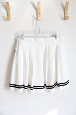 NEW Wild Fable White Pleated Black Striped Mini Skirt | XL