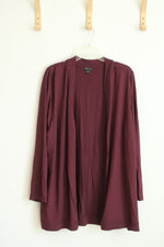 J.Jill Wearever Collection Maroon Open Front Cardigan | 3X