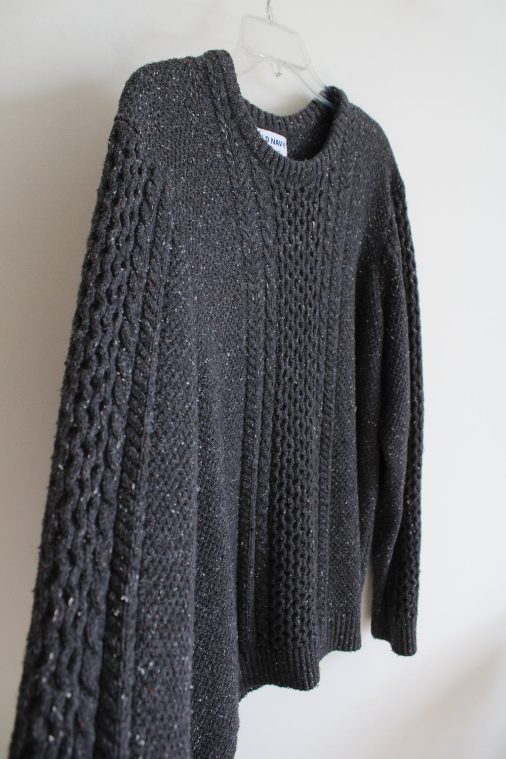 Old Navy Gray Speckled Chunky Cable Knit Sweater | XXL