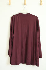 J.Jill Wearever Collection Maroon Open Front Cardigan | 3X