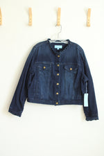 NEW Draper James RSVP Ruffle Collar Denim Jacket | 1X