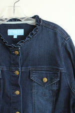 NEW Draper James RSVP Ruffle Collar Denim Jacket | 1X