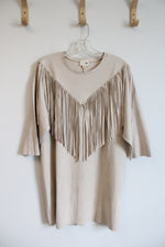 JOH Tan Fringe Suede Finish Dress | M