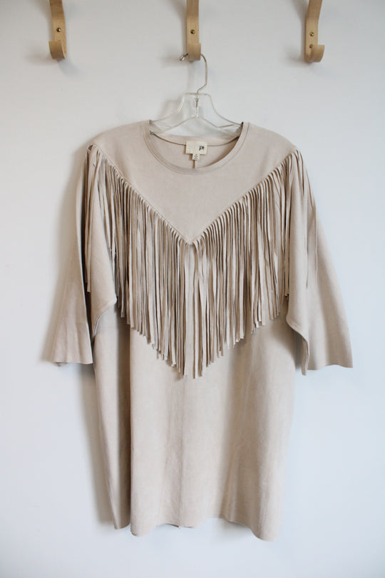 JOH Tan Fringe Suede Finish Dress | M