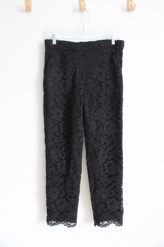 NEW Jude Connally Rose Lace Black Pants | M