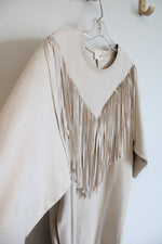 JOH Tan Fringe Suede Finish Dress | M