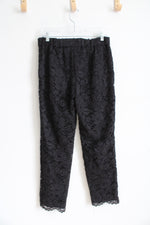 NEW Jude Connally Rose Lace Black Pants | M