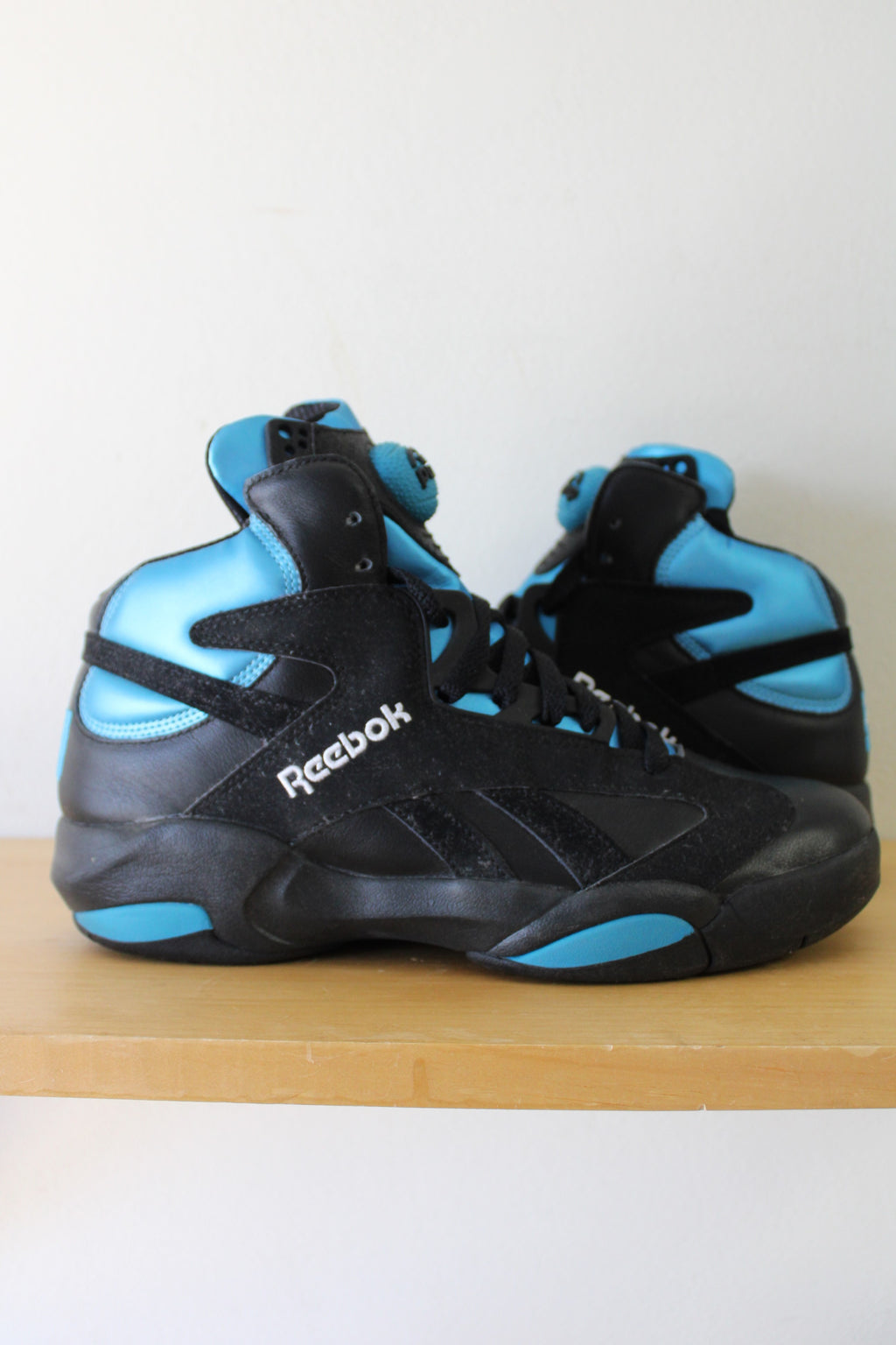 Reebok Pump Shaq Attack 1 Black Azure Blue Orlando Magic Sneakers | Men's 9