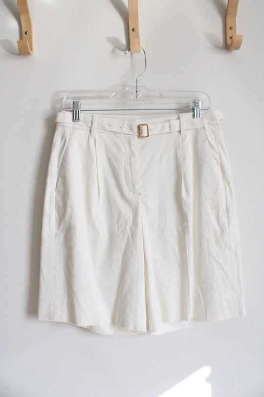NEW J.Crew White High Waisted Linen Blend Shorts | 4