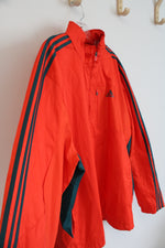 Adidas Red & Blue Stripe Full Zip Windbreaker Jacket | 2XL