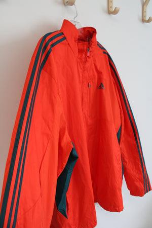 Adidas Red & Blue Stripe Full Zip Windbreaker Jacket | 2XL
