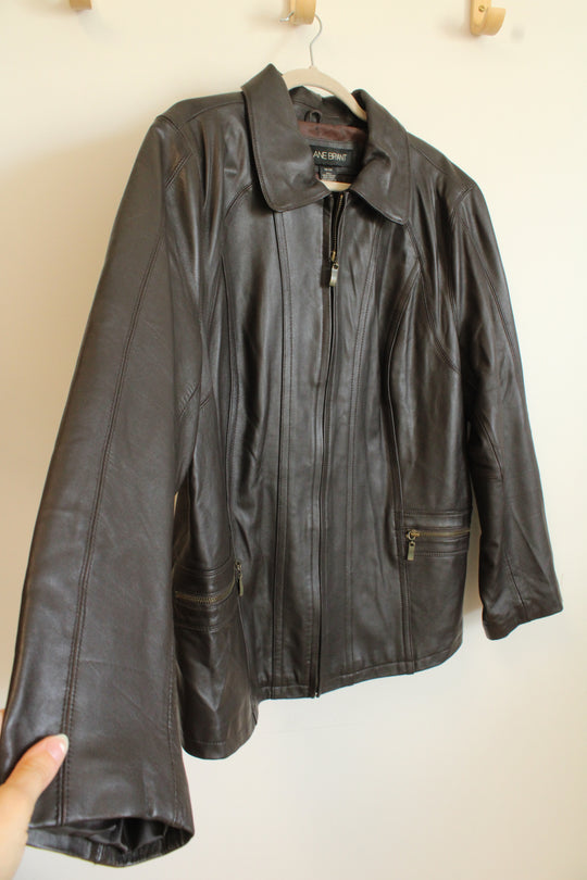Lane Bryant Brown Leather Jacket | 18/20