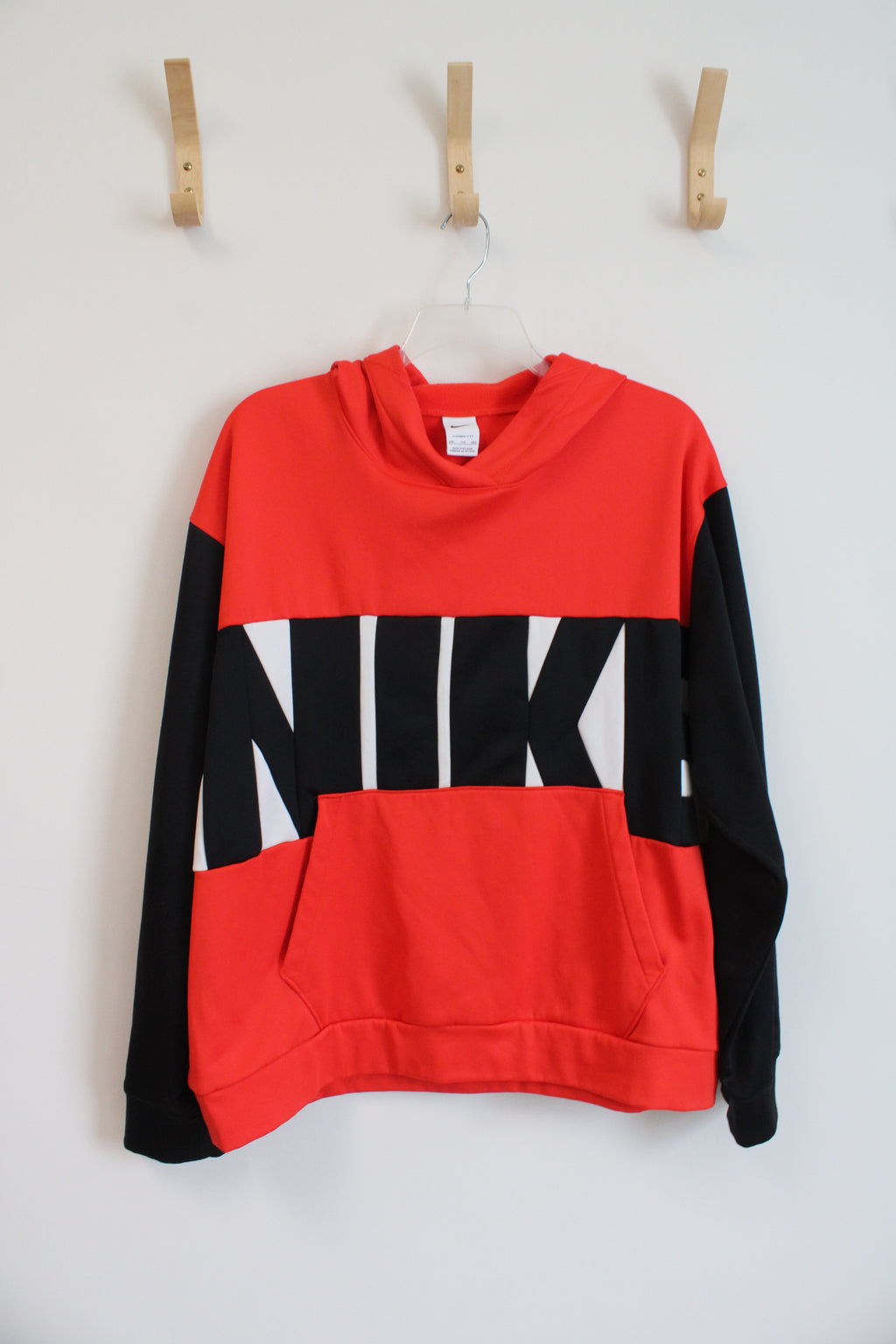 NEW Nike Therma Fit Red Black & White Color Block Hoodie | XXL