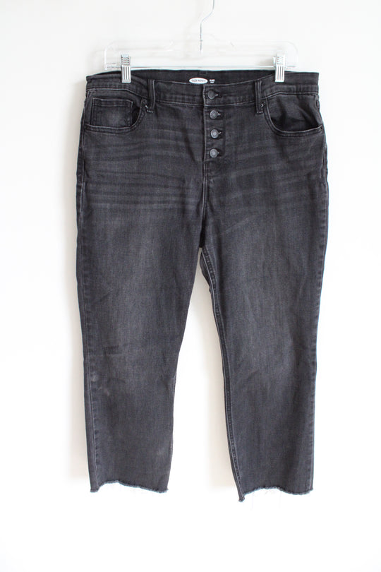 Old Navy Flare Ankle Black Denim Jeans | 14