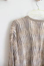 Shenandoah Vintage Gray Tan & White Knit Sweater | L