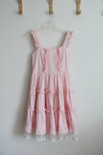 Lolirimes Pink Ruffled Lace Dress | L