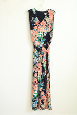 Chico's Navy Tropical Floral Sleeveless Jumpsuit | 2