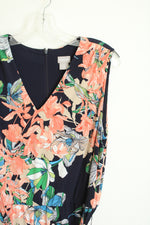Chico's Navy Tropical Floral Sleeveless Jumpsuit | 2