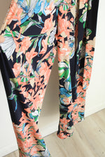 Chico's Navy Tropical Floral Sleeveless Jumpsuit | 2