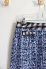 Cabi Blue Black & White Tweed Mini Skirt | 6