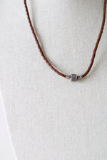 Sterling Silver Horseshow Clasp Leather Necklace