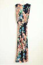 Chico's Navy Tropical Floral Sleeveless Jumpsuit | 2
