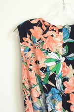 Chico's Navy Tropical Floral Sleeveless Jumpsuit | 2