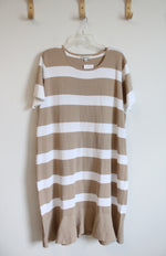 NEW Davi & Dani Tan & White Striped Knit Dress | 3XL
