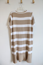 NEW Davi & Dani Tan & White Striped Knit Dress | 3XL