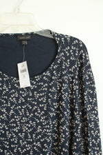 J.Jill Wearever Collection Deep Blue Floral Tunic Top | 3X