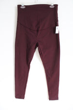 NEW Old Navy Maroon Fleece Lined Maternity Leggings | M