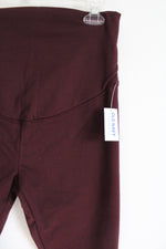 NEW Old Navy Maroon Fleece Lined Maternity Leggings | M