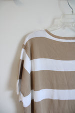 NEW Davi & Dani Tan & White Striped Knit Dress | 3XL