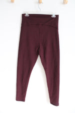 NEW Old Navy Maroon Fleece Lined Maternity Leggings | M