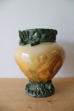 Vintage Cherub Composite Vase | 7.5"
