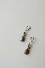 Green Stone Sterling Silver Dangle Earrings