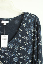 NEW J. Jill Blue Floral Polka Dot Colorblock Tunic Top | 3X