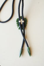 Carved Green Jade Eagle Bolo Tie Necklace