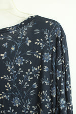 NEW J. Jill Blue Floral Polka Dot Colorblock Tunic Top | 3X